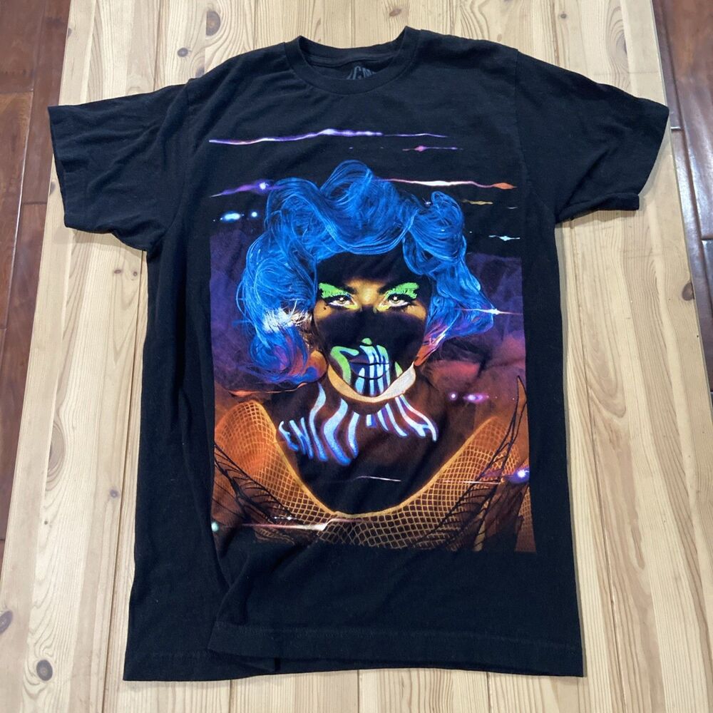 Lady Gaga Mens Shirt Black Size M T-Shirt Short Sleeve Enigma Vegas 100% Cotton